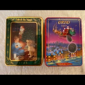 Vintage Oreo Cookie Christmas Tin Canister